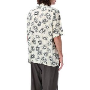 MAGLIANO Men's Abstract Floral Print Short Sleeve Button-Up Shirt Men WHITE